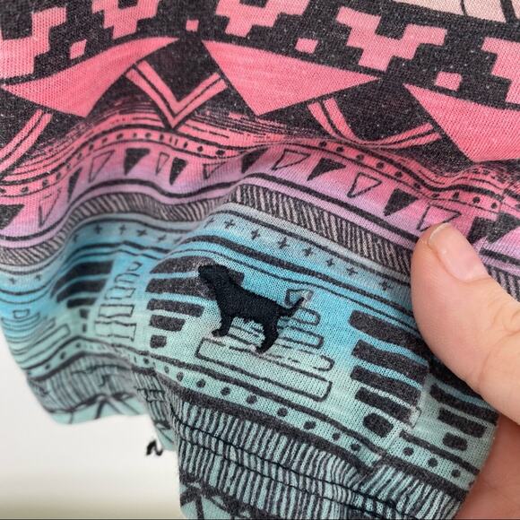 PINK Victoria’s Secret tank top size medium pink blue boho southwest - Picture 5 of 7